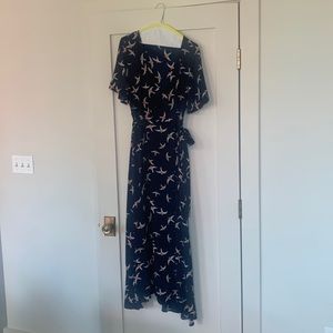 Wrap maxi dress with flutter sleeves